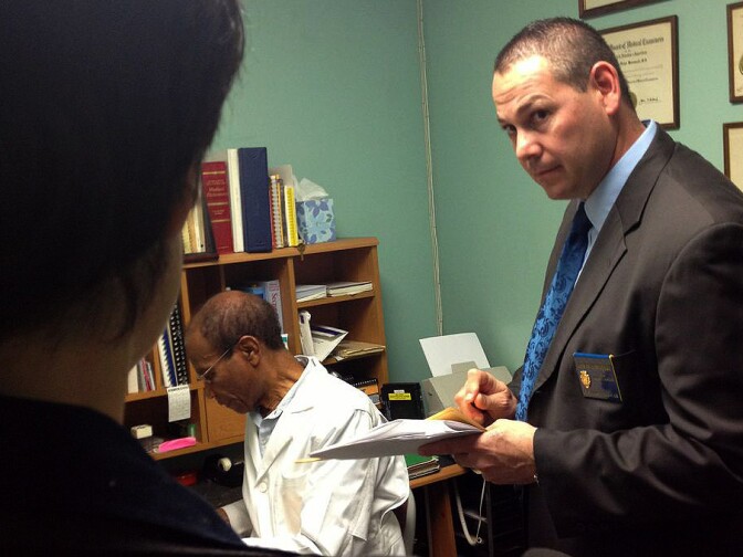 LA County Probation investigator John Perico interviews Dr. Cuthbert Pyne