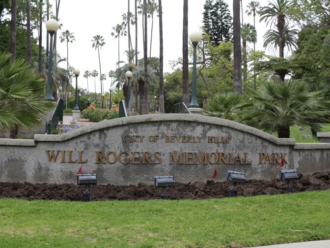 Beverly Hills has kept its outdoor parks and tourist attractions, like Will Rogers Memorial Park, mostly verdant during the drought, instead pushing for conservation in home landscaping, where more water is used, July 8, 2015.
