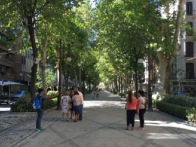 An "after" photo of the median in the middle of Van Nuys Boulevard in Panorama City showing what environmental group Pacoima Beautiful wants to do. They hope to revitalize the street with grass, trees and walkways for pedestrians. The group learned it received funding from Mayor Eric Garcetti's Great Streets Challenge on Friday, Feb. 3, 2017.