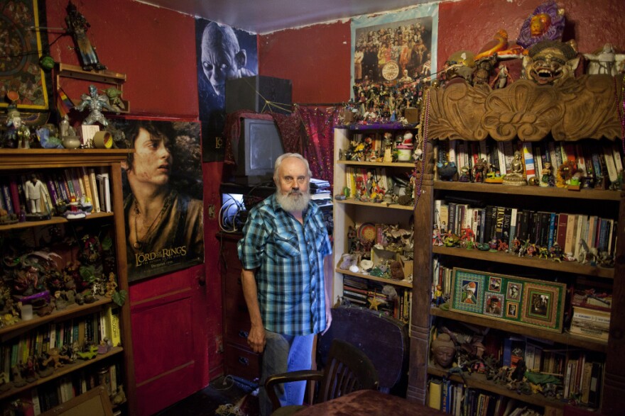 Wendell Jones was facing eviction from his West Hollywood apartment, but fought the eviction and won under a rent control statue. He has lived in this one-bedroom apartment for 20 years.
