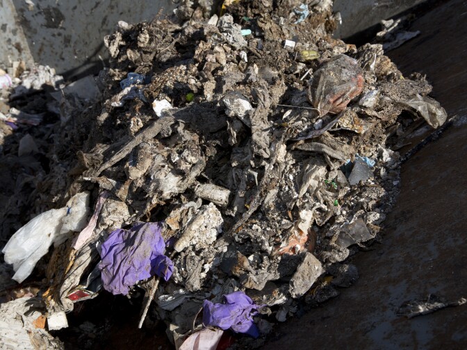 Some solid items raked from raw sewage at Hyperion Water Reclamation Plant. 