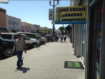 The Pacific Boulevard commercial district in Huntington Park. The city's population is more than 97 percent Latino and half foreign born.