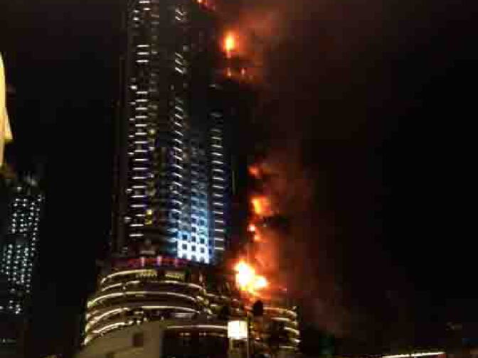 A fire at the Address hotel in downtown Dubai broke out New Year's Eve, hours before fireworks were set to welcome in 2015. 