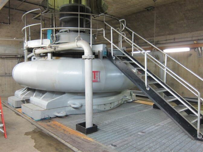 Generator at Edmonston Pumping Plant at foot of Tehachapi Mountains