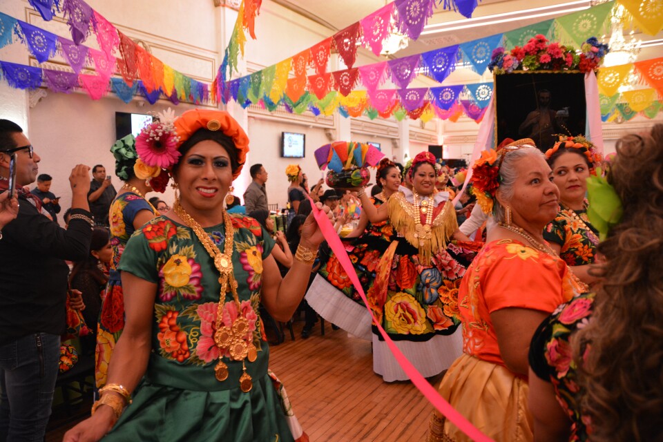 Parade of the "Capitanas" or women captains at the Vela Muxe LA 2018.
