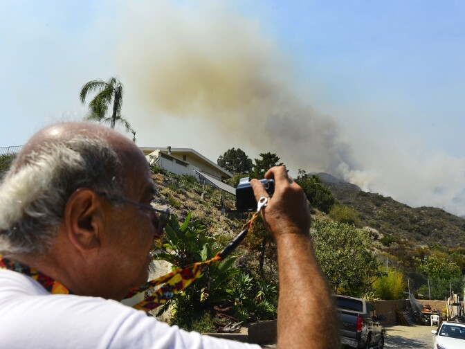 

The Brand Fire burns near Glendale and Burbank on Sunday, June 22nd, 2014. No evacuations were in place and structures were not threatened. 
