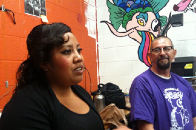 19-year-old Ana Sosa, with her Lincoln High School English Teacher Larry Mowrey, will graduate after getting a second chance and repeating 12th grade.