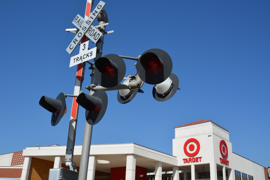 This Target was built in 2010, the same year the Gold Line Foothill Extension project began. Its entrance faces the Gold Line station in Azusa.