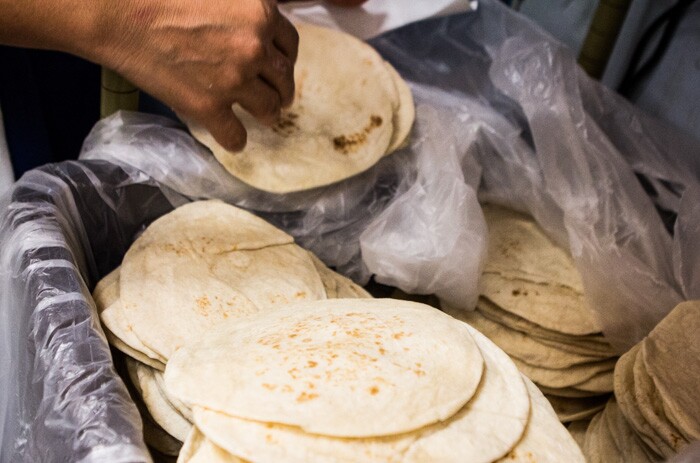 Homemade flour tortillas at Joe's Bakery in Austin, Texas.