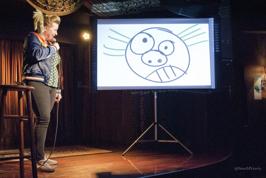 Brandie Posey hosts the Picture This! comedy show.