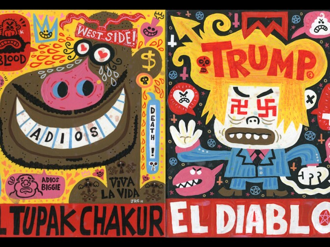 Paintings by artist Jorge Gutierrez. 