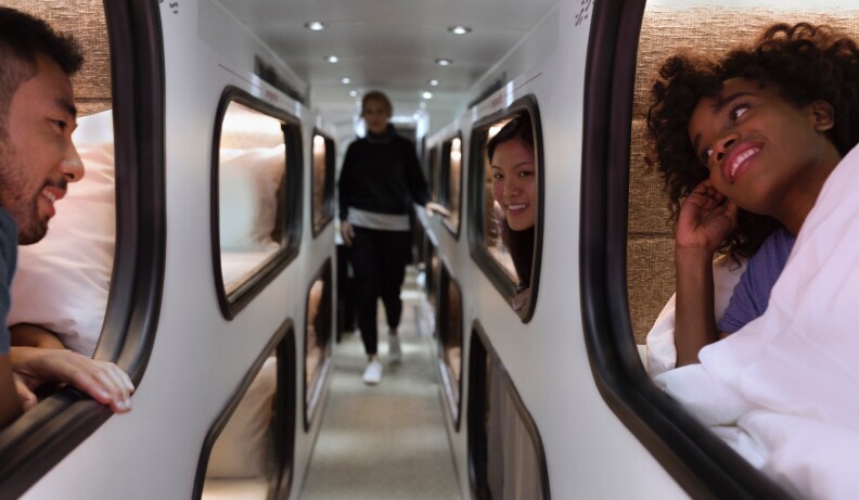 Cabin offers overnight transportation between LA and San Francisco in buses that feature sleeping accommodations. 