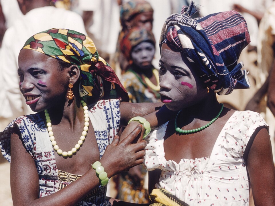 Hausa girls, at Zaranda market in 1959, East of Jos, Nigeria.
