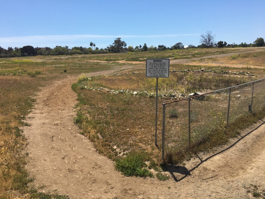 A capped landfill that was the proposed site of a homeless shelter in Huntington Beach. 