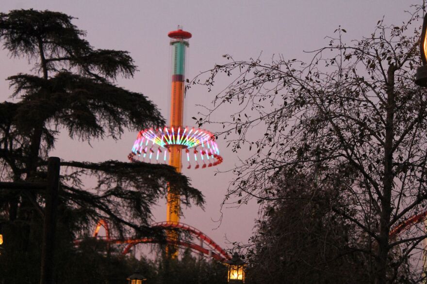 The Windseeker attraction at Southern California's Knott's Berry Farm. At least 20 riders were left dangling 300 feet over the amusement park last September after the attraction malfunctioned.