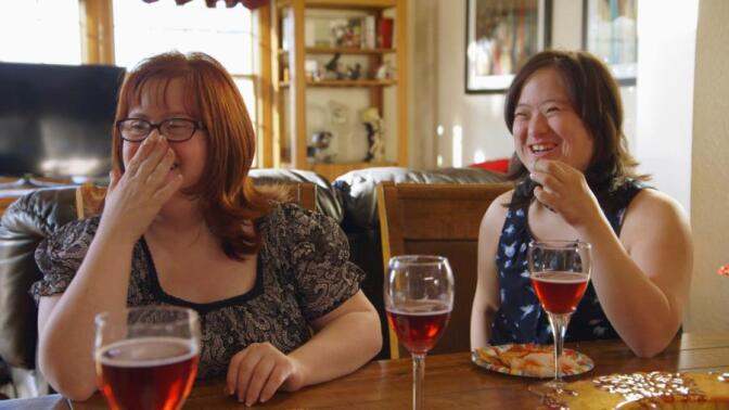 Rachel Osterbach and Elena Ashmore on the television series "Born This Way."