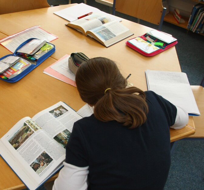 BERLIN - SEPTEMBER 18:  A fourth-grade student works on homework in the elementary school at the John F. Kennedy Schule dual-language public school on September 18, 2008 in Berlin, Germany. The German government will host a summit on education in Germany scheduled for mid-October in Dresden. Germany has consistantly fallen behind in recent years in comparison to other European countries in the Pisa education surveys, and Education Minister Annette Schavan is pushing for an 8 percent increase in the national educaiton budget for 2009.  (Photo by Sean Gallup/Getty Images)
