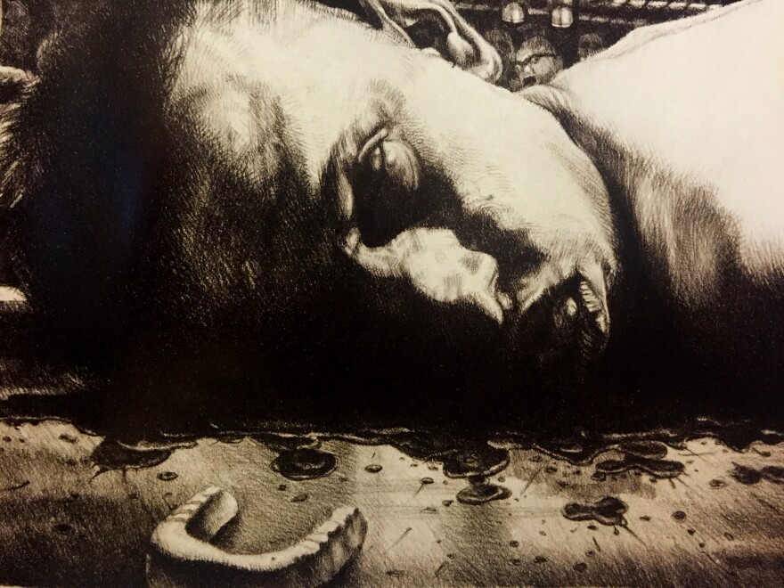 Detail, VIII A Fine Performance by our Winning Fighter Tonight, 2005. Lithograph