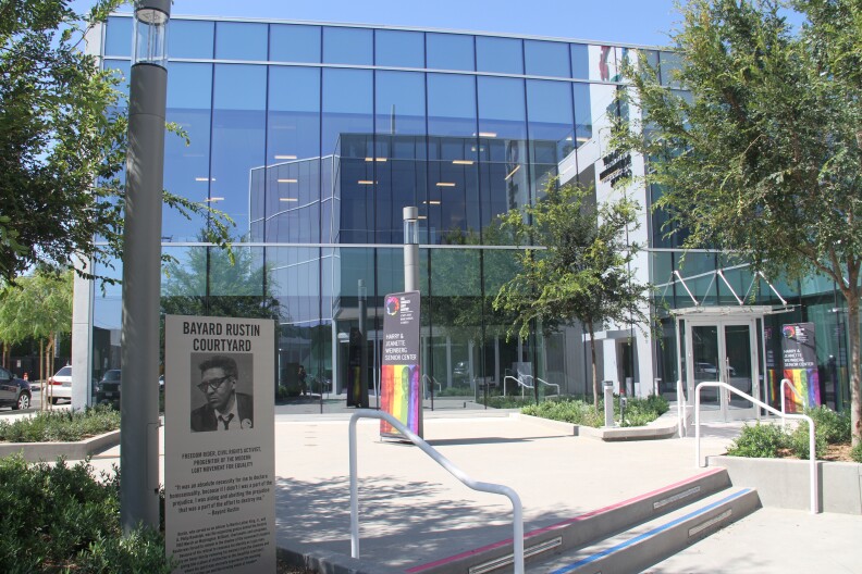 Exterior of the Anita May Rosenstein building for seniors in Hollywood.