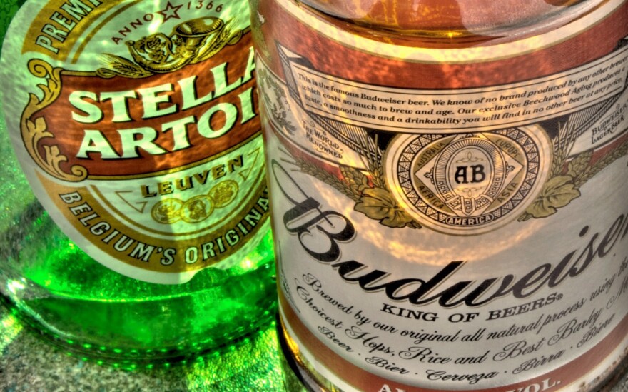 A 12-ounce bottle of Stella Artois contains 150 calories whereas a bottle of Budweiser Select, only 120.
