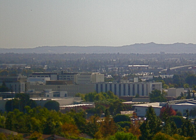 A sky view of Cal State Fullerton. 