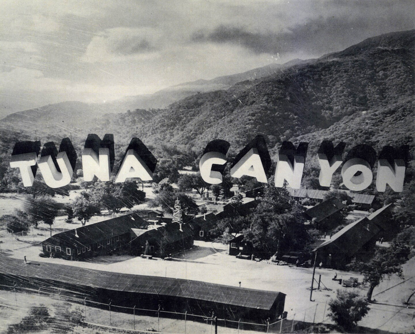 Undated photo of the Tuna Canyon Detention Station. More than 1,000 people of Japanese descent were held at the facility, before transferred to longer-stay camps further inland or out-of-state.