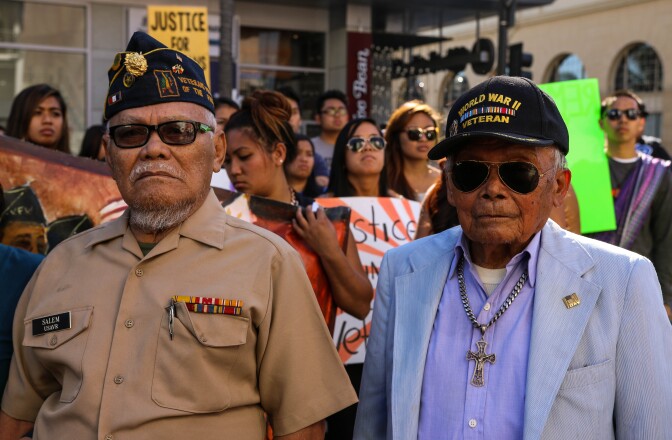 Filipino veterans, family members and supporters join in the annual parade honoring their service. (Photo courtesy of The Valor Project)