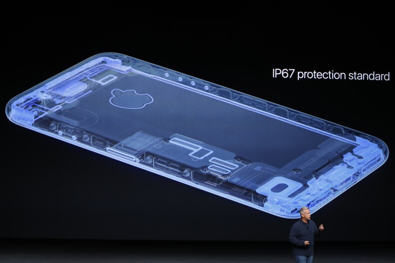 Apple Senior Vice President of Worldwide Marketing Phil Schiller speaks on the new Apple iPhone 7 during a launch event on September 7, 2016 in San Francisco, California.