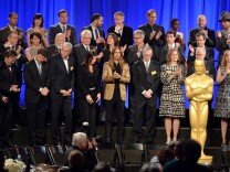 Academy Award nominees inlcuding Leonardo DiCaprio, Jared Leto, Julie Delpy, Pharrell Williams, Lupita Nyong'o, and Karen O attend the 86th Academy Awards nominee luncheon at The Beverly Hilton Hotel on February 10, 2014 in Beverly Hills, California. 
