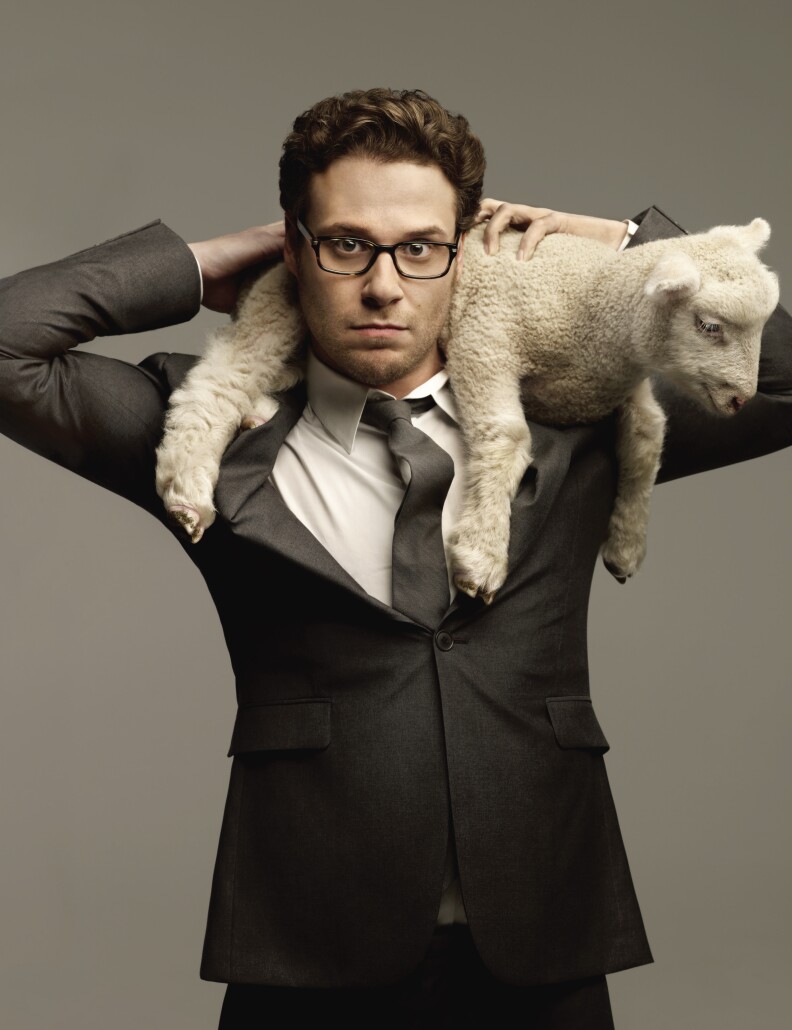 Seth Rogen, looking sheepish 