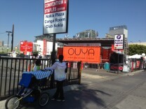 Ouya, a Santa Monica-based start-up, rented out space at a parking lot across the street from E3, which apparently caused some drama with E3's organizers.