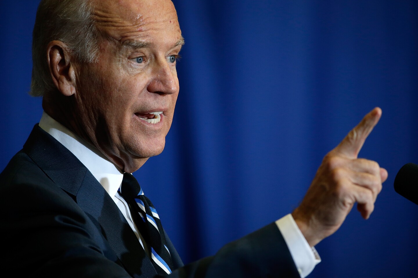 WASHINGTON, DC - APRIL 28:  U.S. Vice President Joe Biden speaks at George Washington University April 28, 2014 in Washington, DC. Biden spoke about the Republican budget proposed by Rep. Paul Ryan (R-WI) and economic policy during his remarks.  (Photo by Win McNamee/Getty Images)
