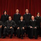 The U.S. Supreme Court justices (first row, from left) Clarence Thomas, Antonin Scalia, Chief Justice John Roberts, Anthony Kennedy, Ruth Bader Ginsburg, (back row) Sonia Sotomayor, Stephen Breyer, Samuel Alito and Elena Kagan.