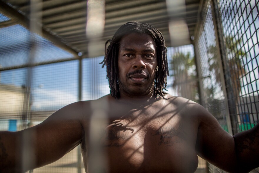 Charles Moore of Oakland is an inmate in the Security Housing Unit at Corcoran State Prison. There is a "step-down" program that would allow prisoners to re-enter the general population from the SHU, but few have made the jump.