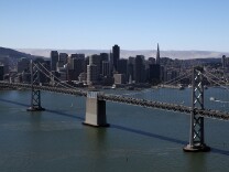 A view of downtown San Francisco and the western span of the San Francisco-Oakland Bay Bridge on September 8, 2013 in San Francisco, California.