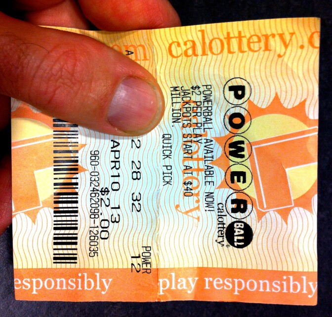 There were no tickets sold with all six numbers in Wednesday's drawing of the Powerball lottery. The  estimated jackpot for the Saturday, May 18 drawing is $600 million. (Photo: A Powerball ticket purchased in April 2013 in Cypress Park on the first day of the lottery's arrival in California. State lottery officials say first day sales topped $3 million.)