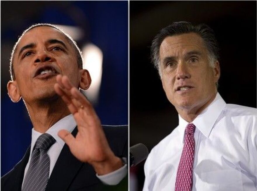 President Obama and Mitt Romney in Ohio, June 14, 2012.
