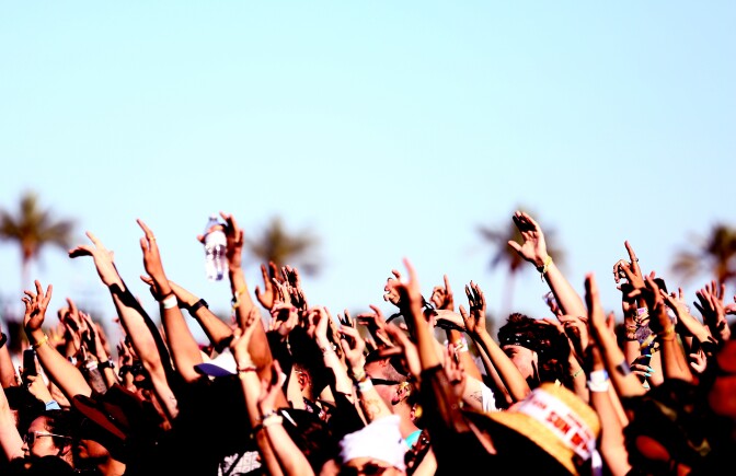 Festivalgoers attend the 2018 Coachella Valley Music and Arts Festival at the Empire Polo Field on April 21, 2018 in Indio, California.