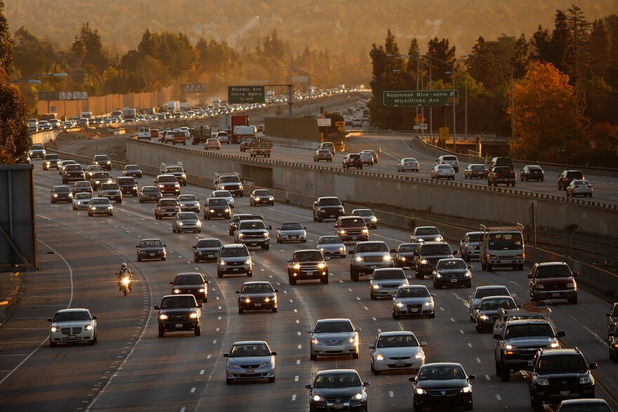 File: Morning commuters travel the 210 Freeway between Los Angeles and cities to the east on Dec. 1, 2009 near Pasadena.