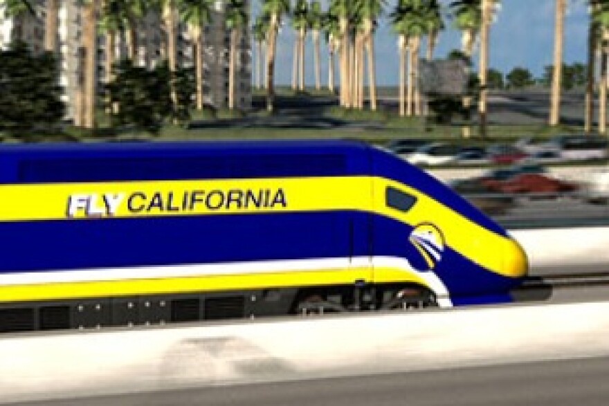 An artist's rendering of California's high speed rail.