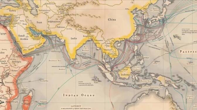 (Interactive Submarine Cable Map courtesy of TeleGeography)