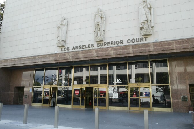 The Los Angeles Superior Court Stanley Mosk Courthouse in Los Angeles, California is seen on March 2, 2004. 
