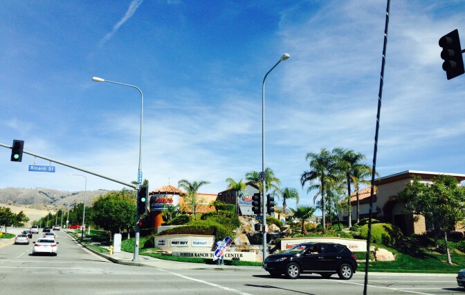 Porter Ranch Town Center, 2014. Some Porter Ranch residents are being relocated in light of a large, ongoing gas leak in the city. 