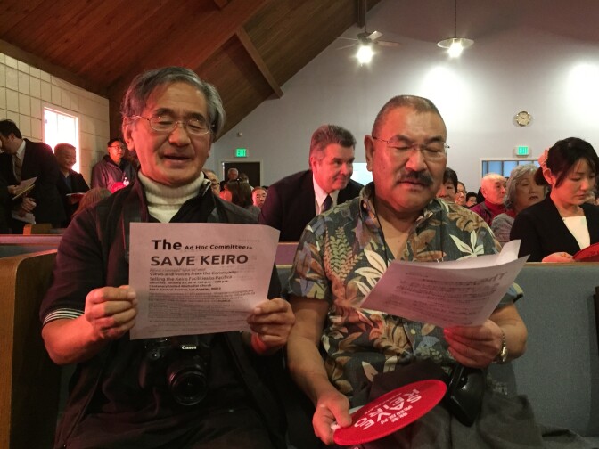 Some 300 people turned out in Gardena to protest the sale of the Keiro retirement and nursing homes to the for-profit Pacifica.