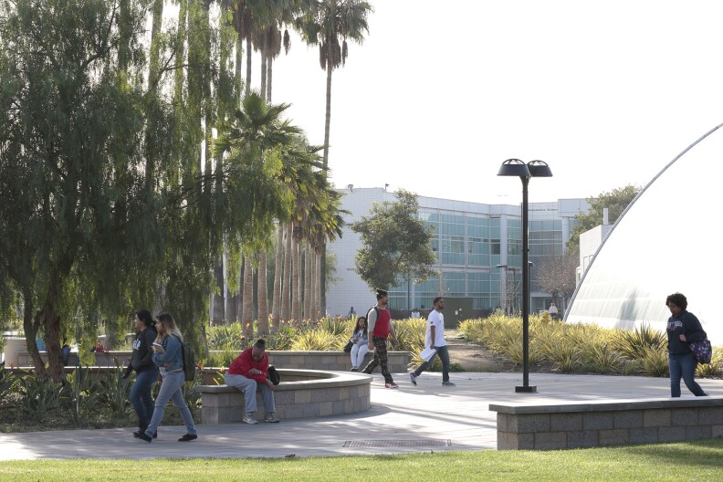 Students on the campus of El Camino College Compton Center.