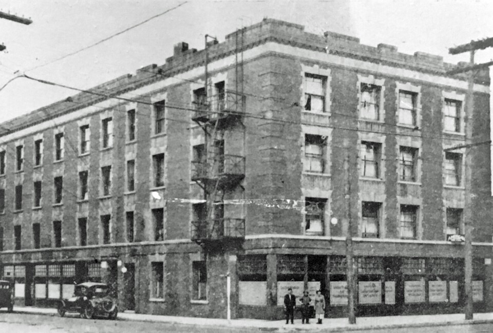 The American Hotel in 1923. Built in 1905 as luxury lodgings for African Americans, it became a haven for Japanese immigrants in the years before World War II, when all its tenants were forced to leave for internment camps.
