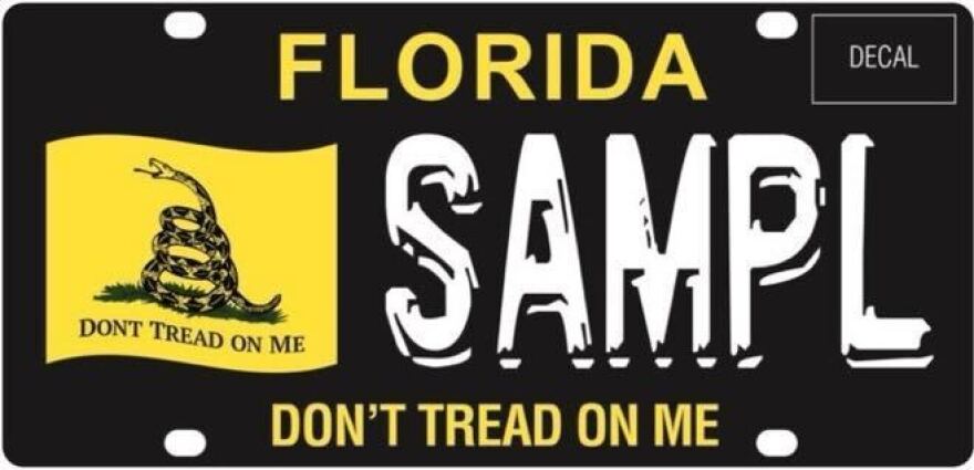 Florida Gov. Ron DeSantis says the state's "Don't tread on me" license plate sends a "clear message to out-of-state cars."