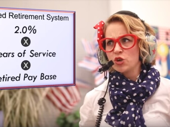 The Department of Defense is investing in training and financial literacy tools to help with the transition to the Blended Retirement Program. Pictured: "Robyn," the Blended Retirement System Guru, who helps answer questions in a Youtube series.