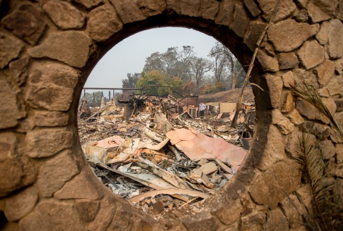 The remains of the Signorello Estate Winery in Napa, California, on October 11, 2017.