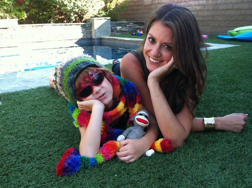 Orange County mom Lori Duran (L) and her 6-year-old son C.J.